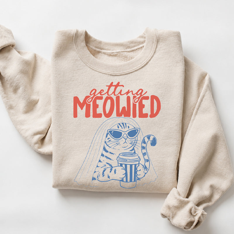 Getting Meowied Funny Cat Bride Sweatshirt