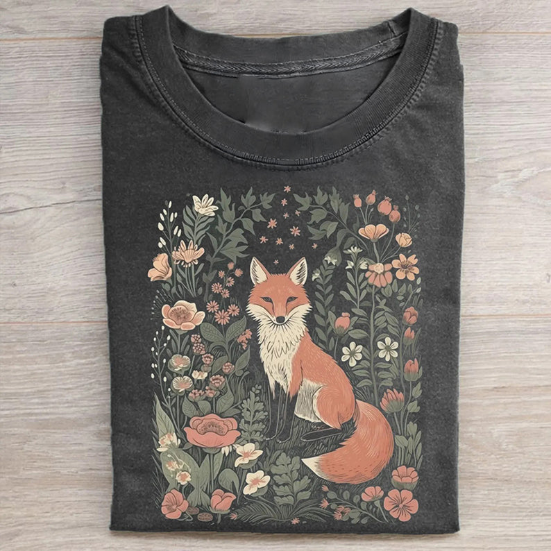 Cute Flower Fox T-shirt