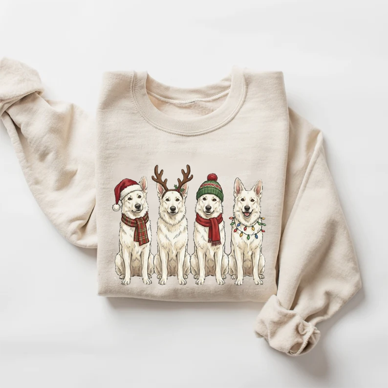 White German Shepherd Christmas Sweatshirt