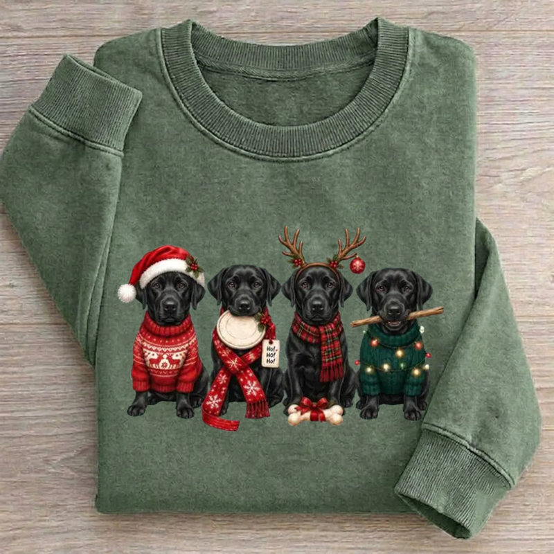 Christmas Black Labrador Dog Sweatshirt