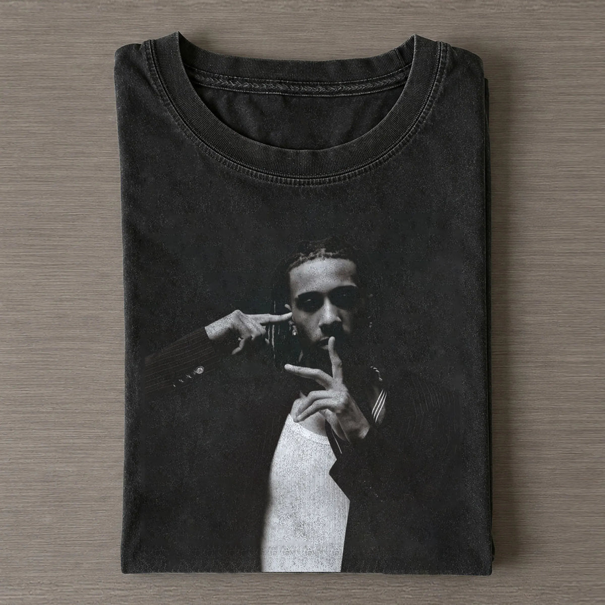 MO Black White Attitude Vintage Washed Tee