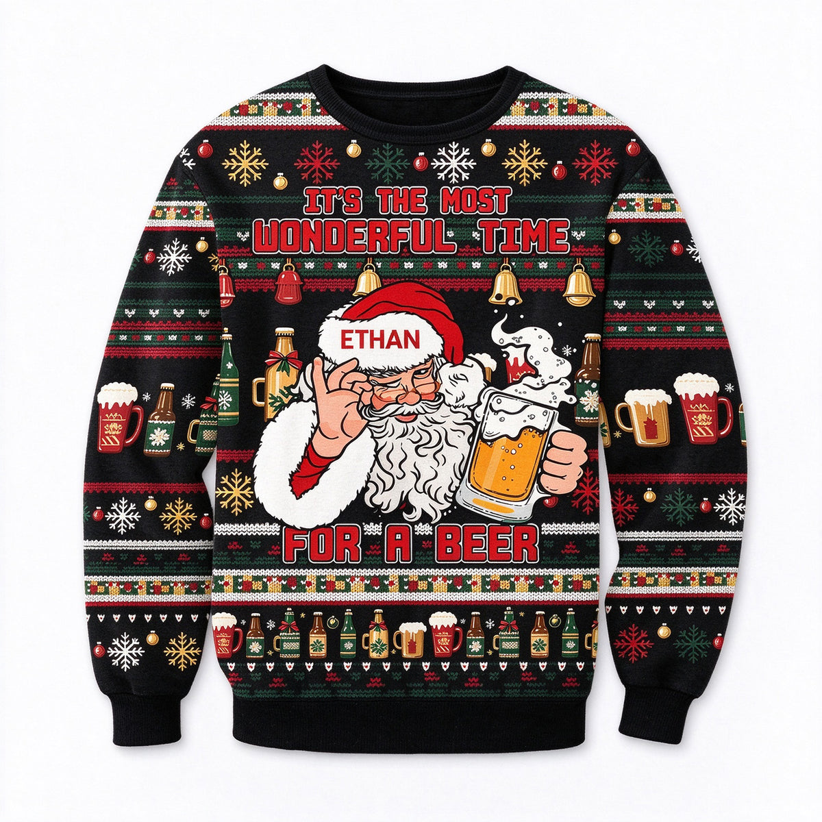 Christmas Gift Drinking Ugly 3D Sweater