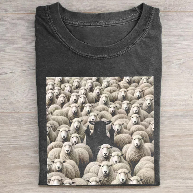 Black Sheep Flipping Off T-shirt