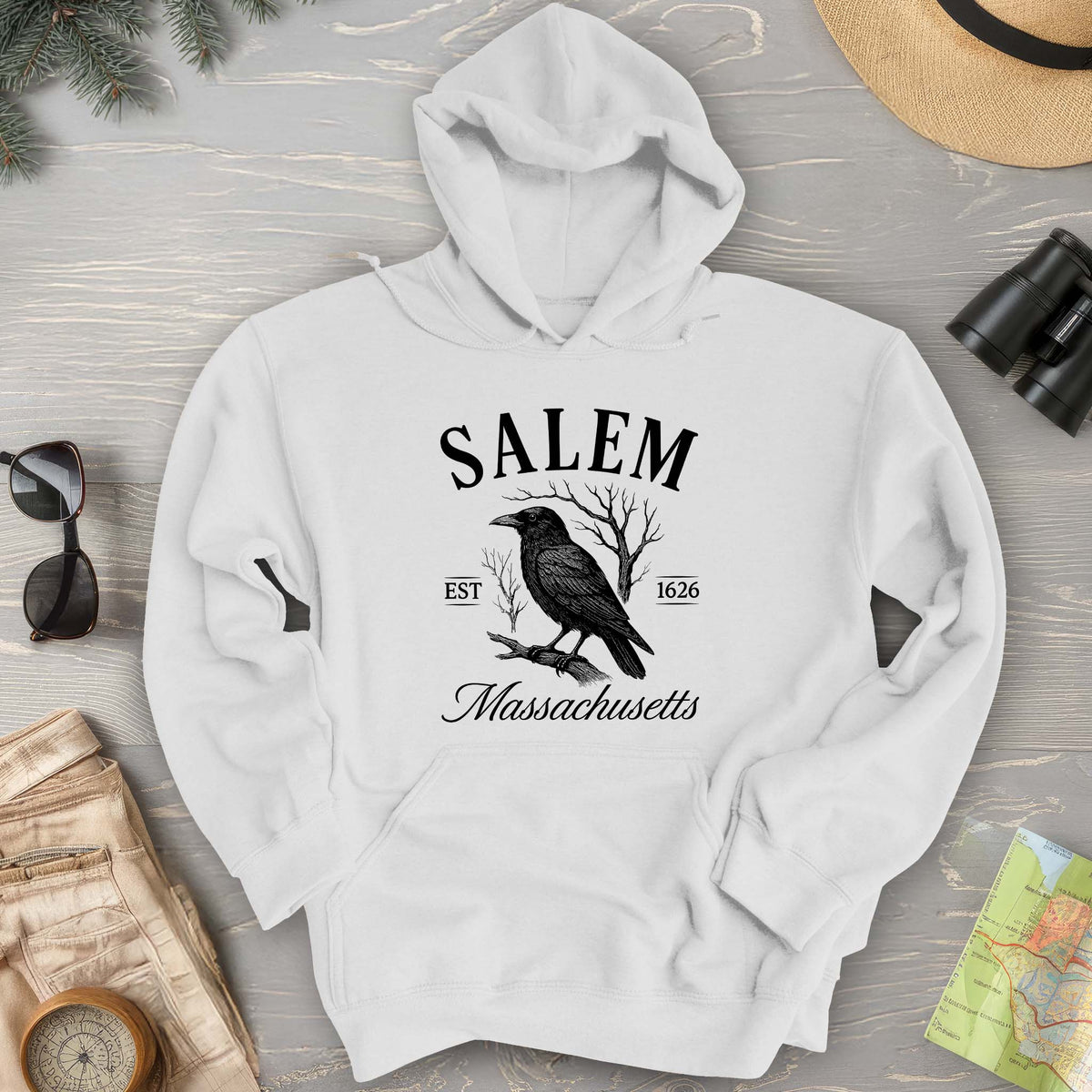 Salem Massachusetts Raven Hoodie