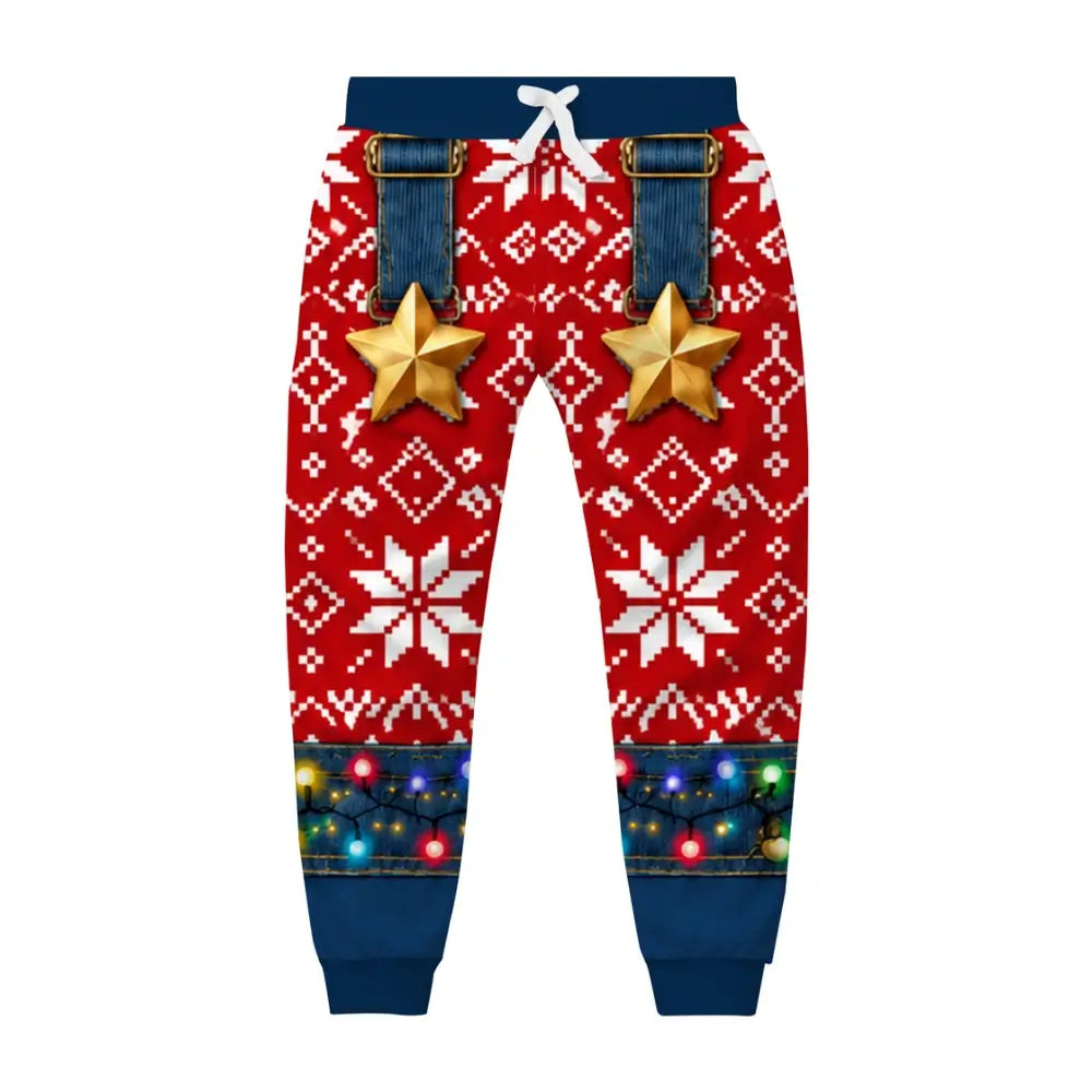 Holiday Reindeer Ugly Quarter Zip Sweatshirt & Sweatpant Set