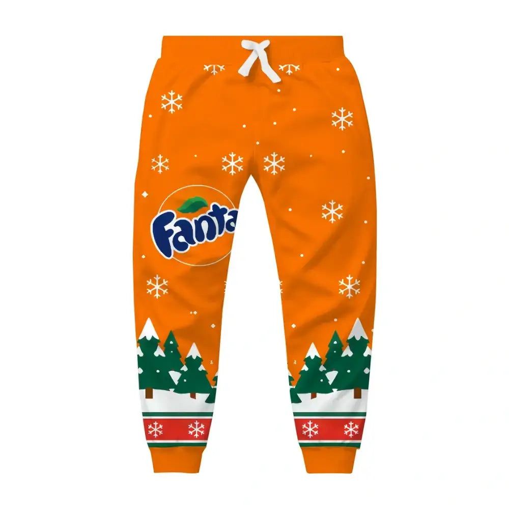 Orange Holiday Ugly Quarter Zip Sweatshirt & Sweatpant Set