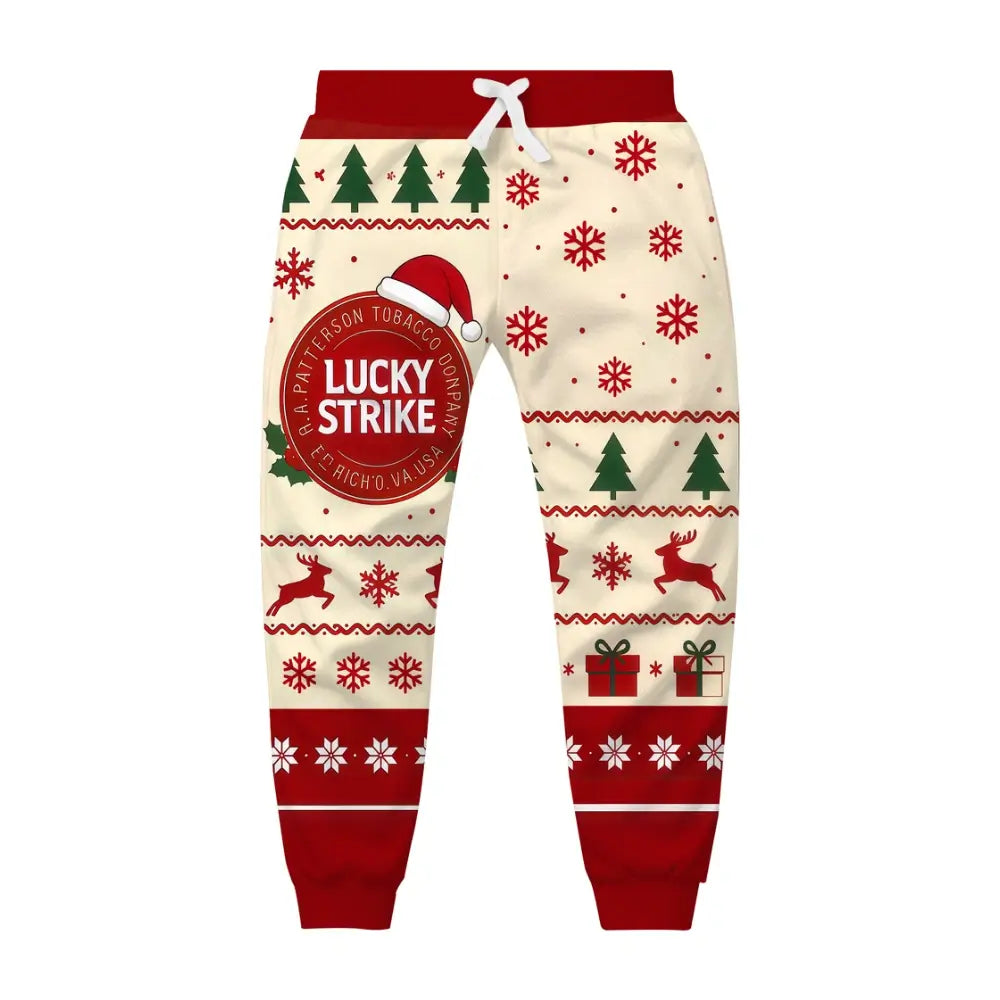 Red Holiday Ugly Quarter Zip Sweatshirt & Sweatpant Set