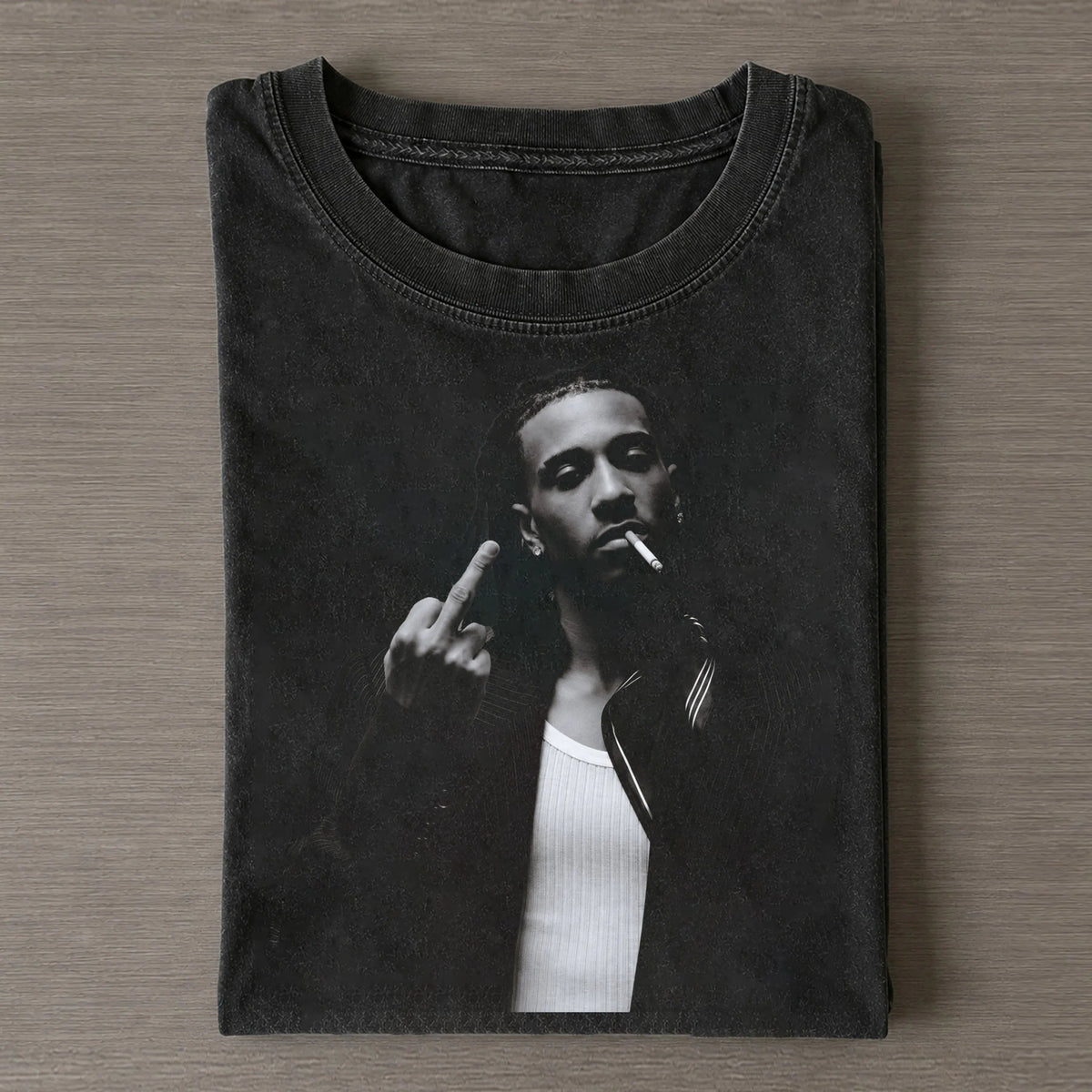 MO Black White Attitude Vintage Washed Tee
