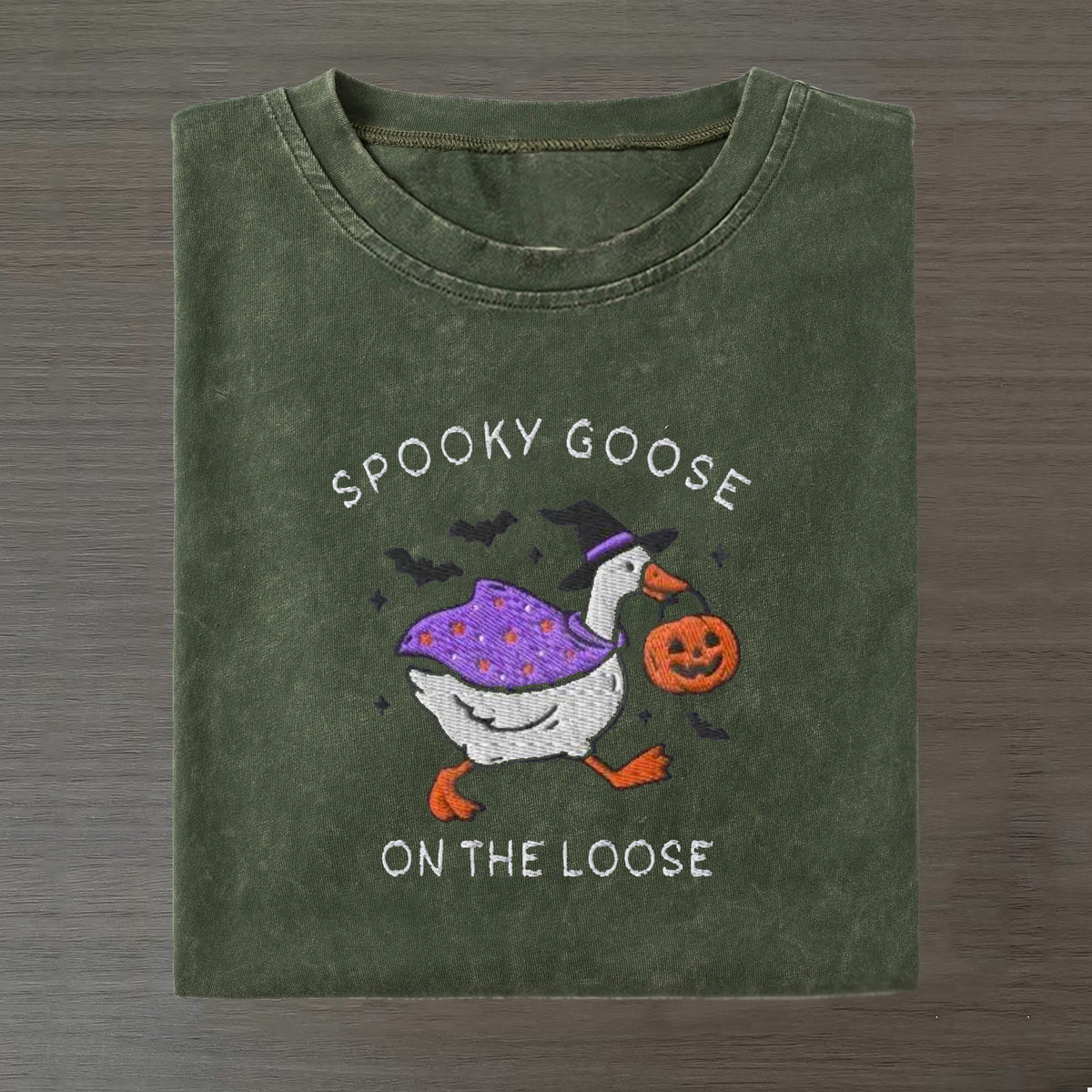 Embroidered Spooky Goose T-shirt