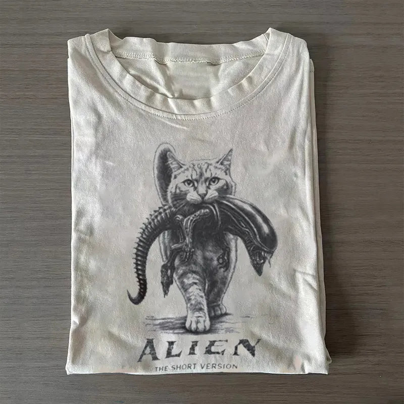 Sci-Fi Horror Parody Cat T-shirt
