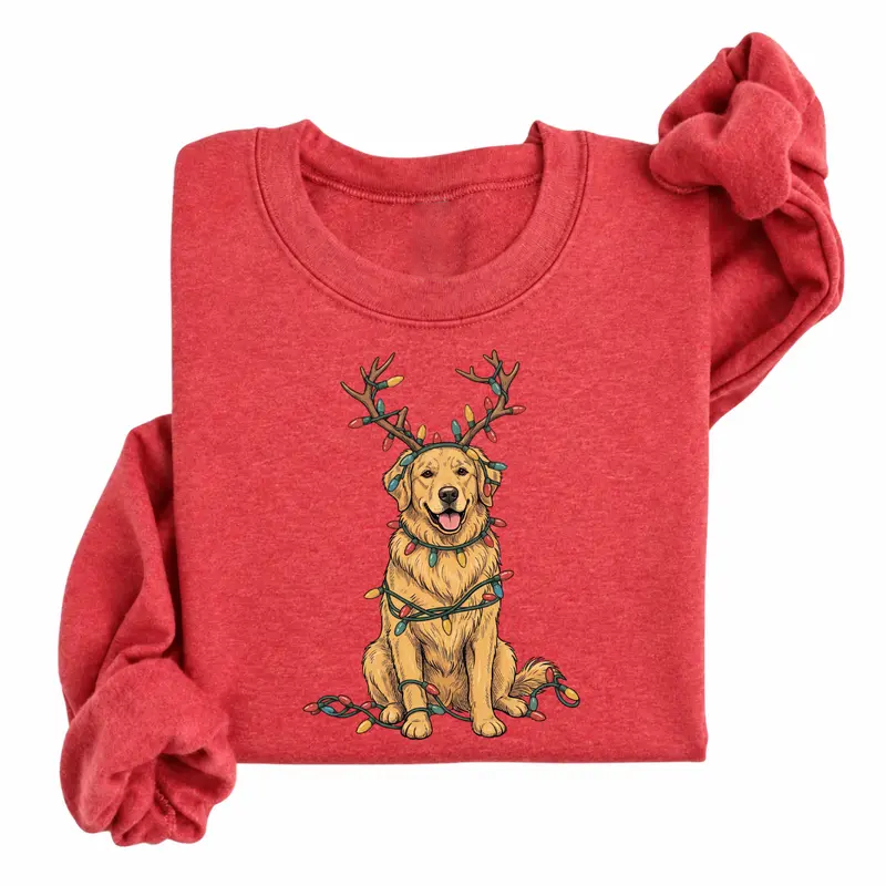 Reindeer Golden Retriever Dog Christmas Sweatshirt