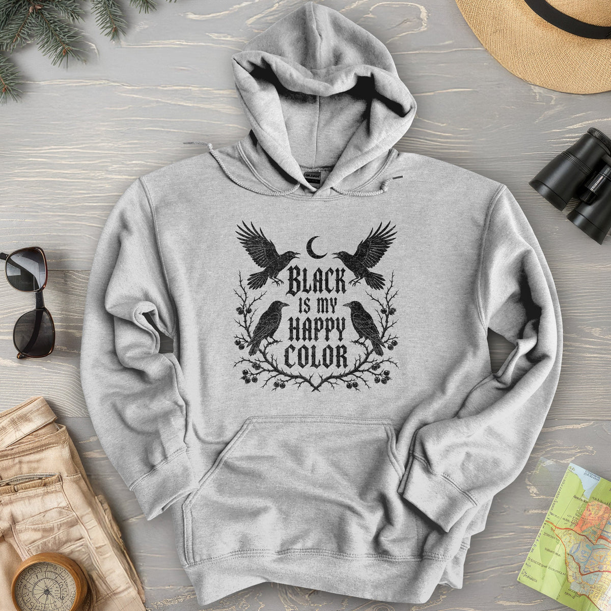 Crow Happy Color Hoodie