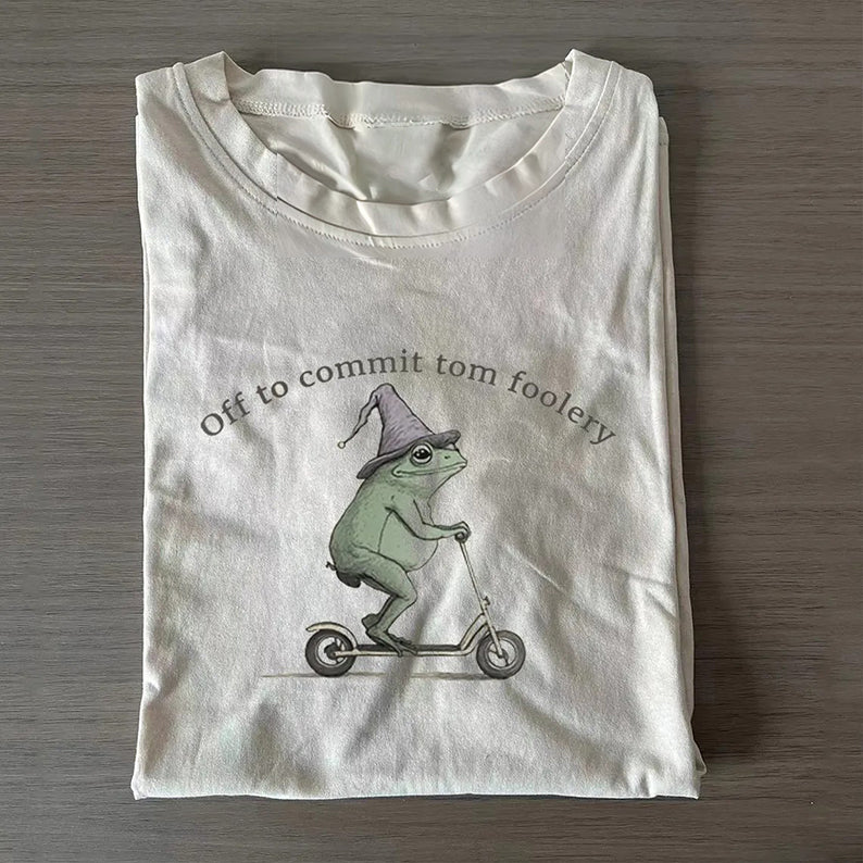 Off to Commit Tom Foolery Frog T-shirt