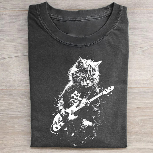 Funny Cat Playing Guitar T-shirt