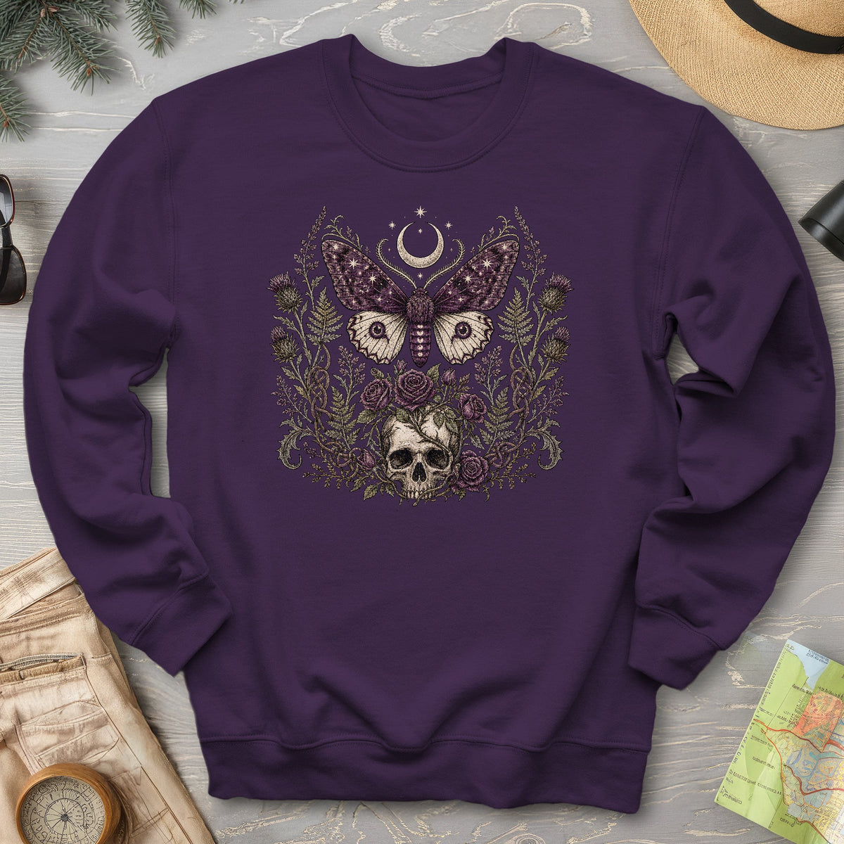 Gothic Thistle Moth Sweatshirt