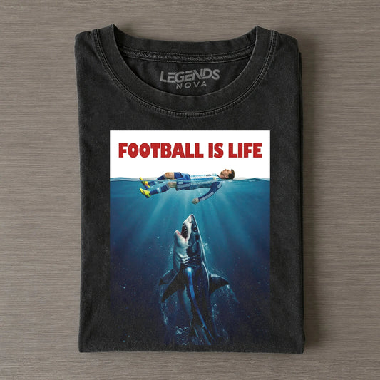 Football Is Life LM Underwater Shark Vintage Soccer VI Tee