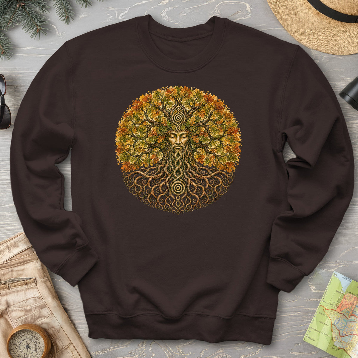 Green Man Autumn Bloom Sweatshirt