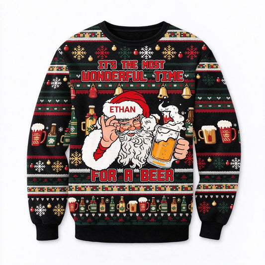 Christmas Gift Drinking Ugly 3D Sweater