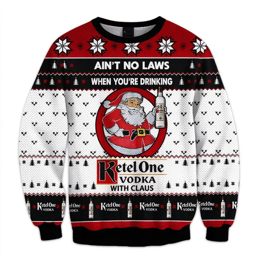 Christmas Gift Ketel One Vodka Ugly 3D Sweater