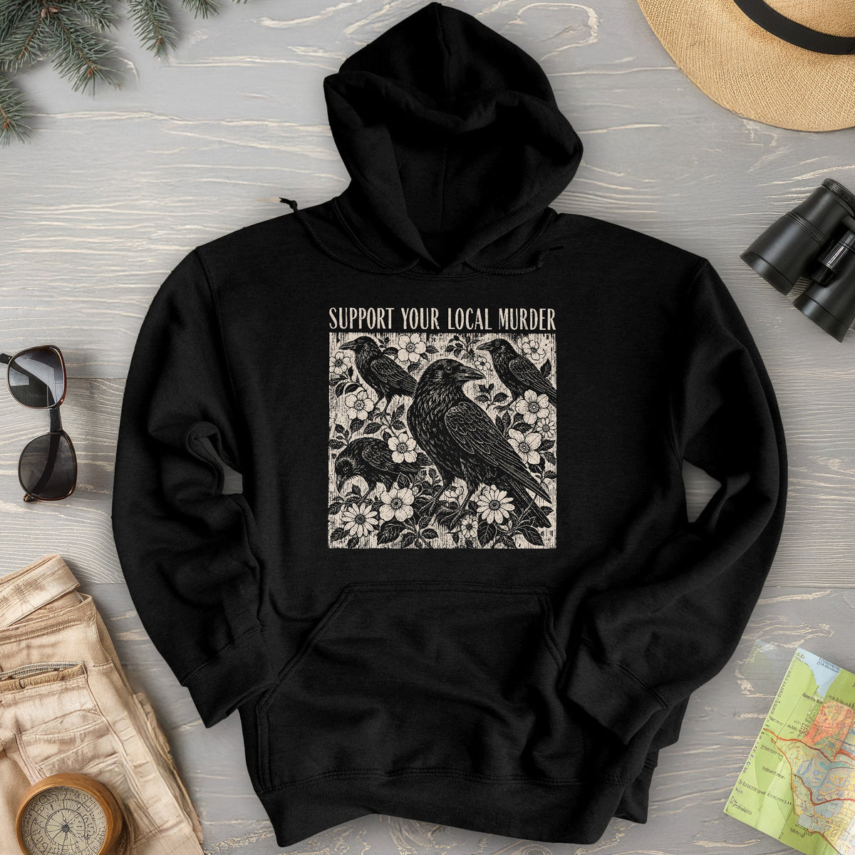 Crow Local Murder Hoodie