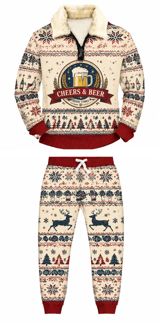 Beer Culture Ugly Quarter Zip Sweatshirt & Sweatpant Set