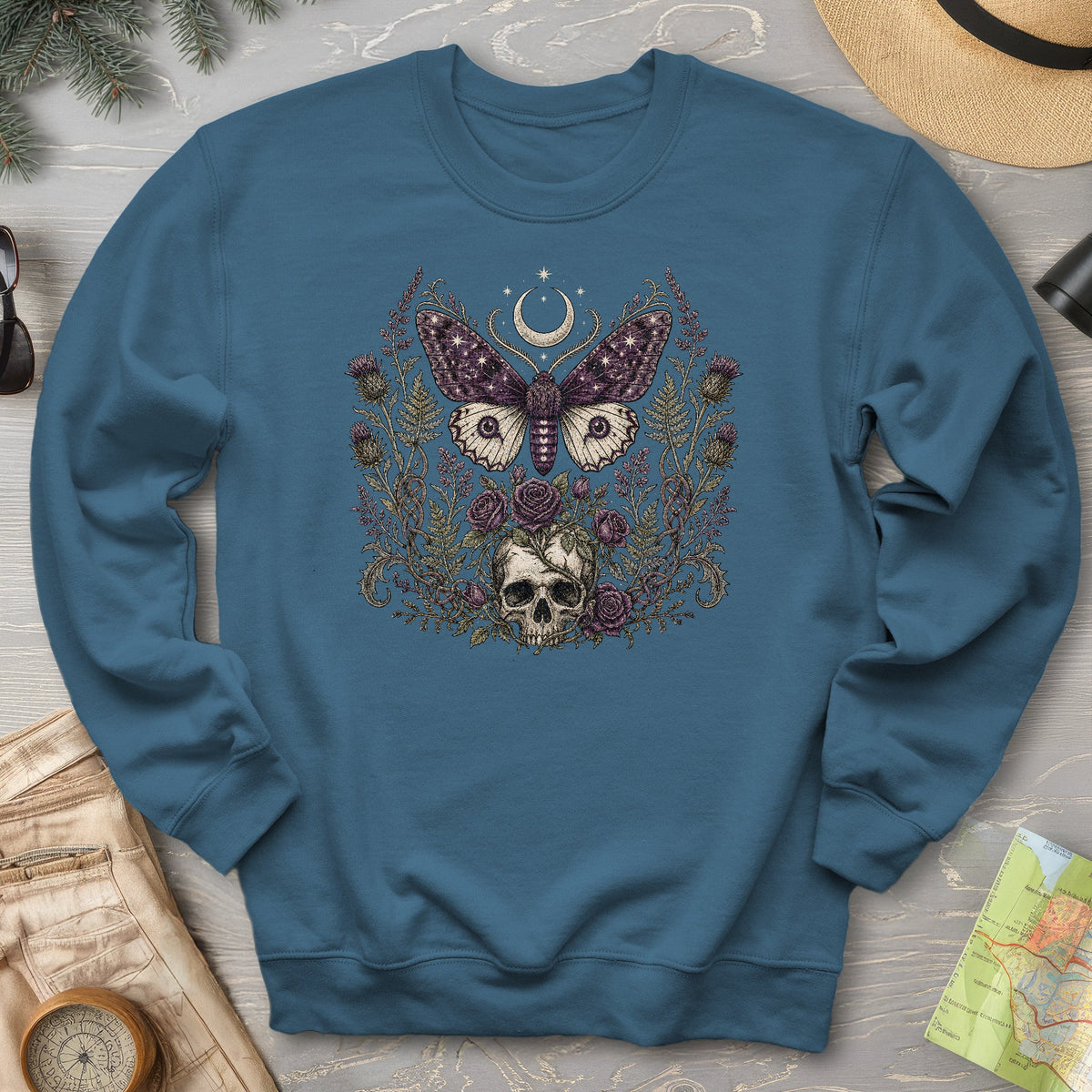 Gothic Thistle Moth Sweatshirt