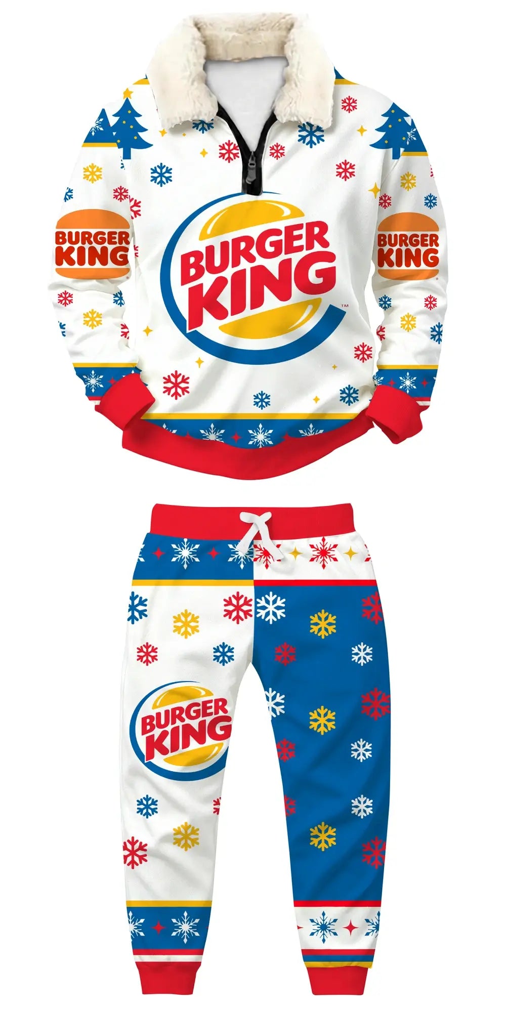 Burger Blizzard Ugly Quarter Zip Sweatshirt & Sweatpant Set