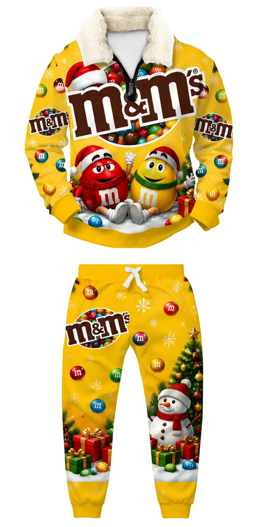 Candy Christmas Ugly Quarter Zip Sweatshirt & Sweatpant Set