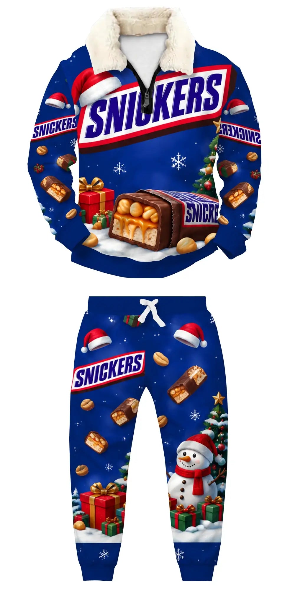 Candy Holiday Ugly Quarter Zip Sweatshirt & Sweatpant Set