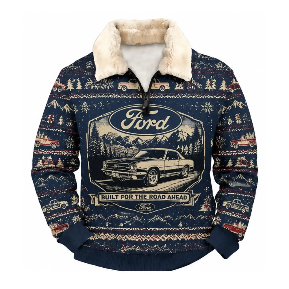 Cars & Road Trips Ugly Quarter Zip Sweatshirt & Sweatpant Set