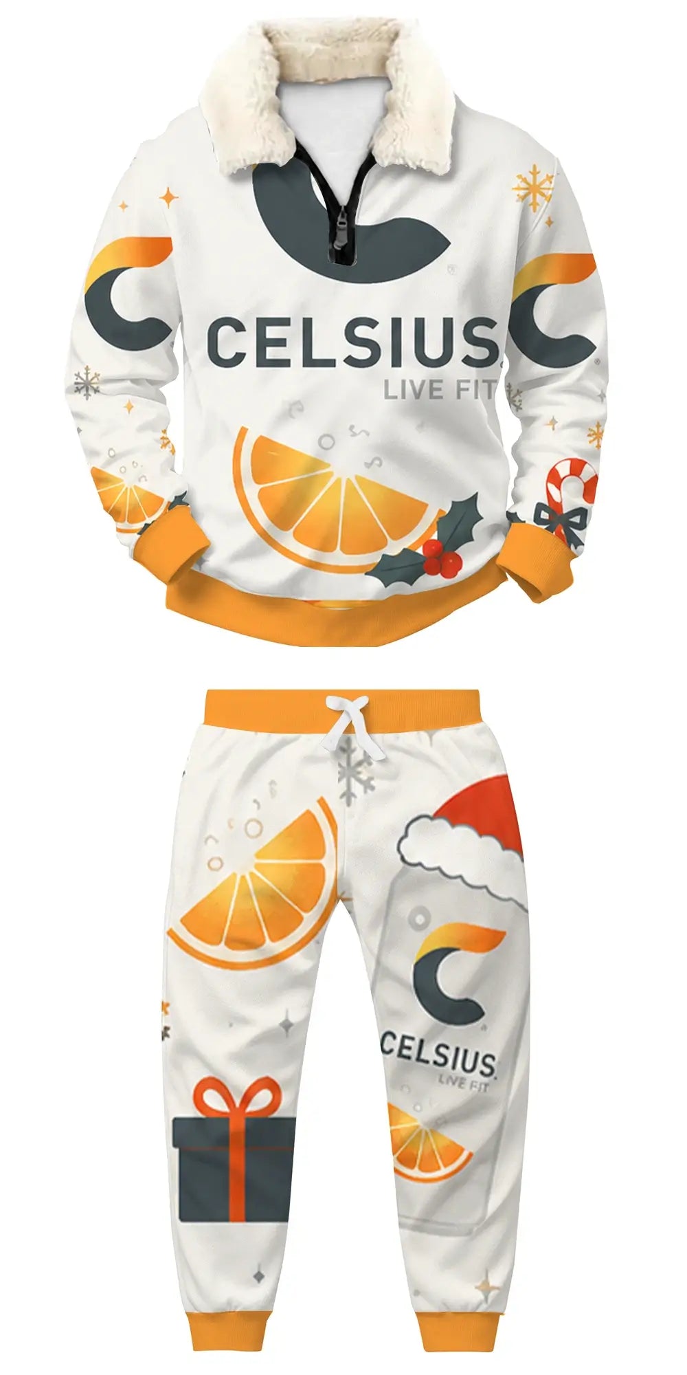 Chaotic Party Mood Ugly Quarter Zip Sweatshirt & Sweatpant Set