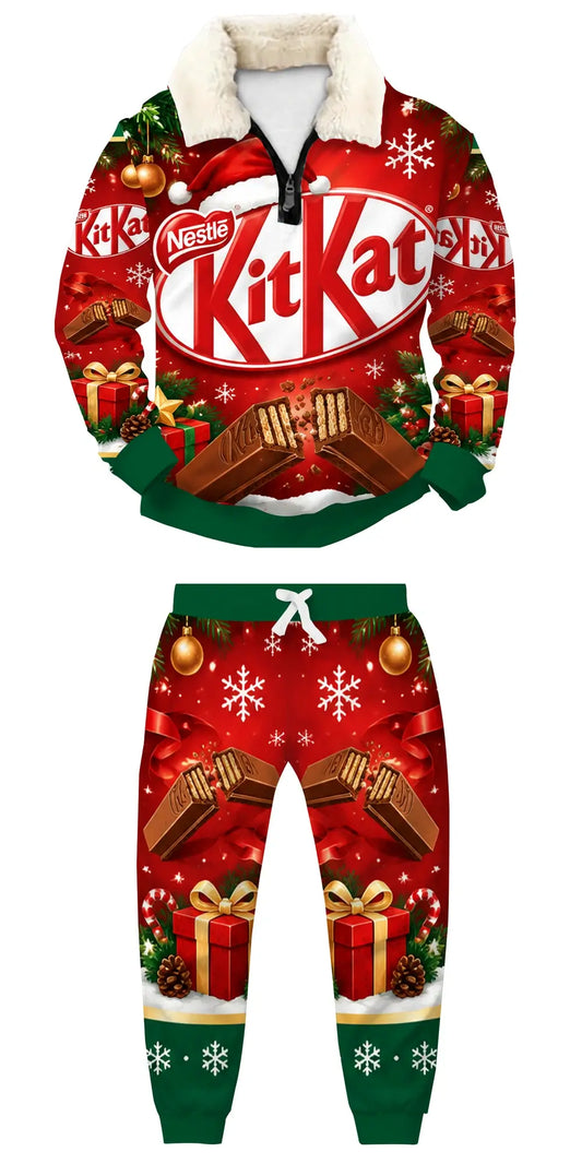 Chocolate Cheer Ugly Quarter Zip Sweatshirt & Sweatpant Set