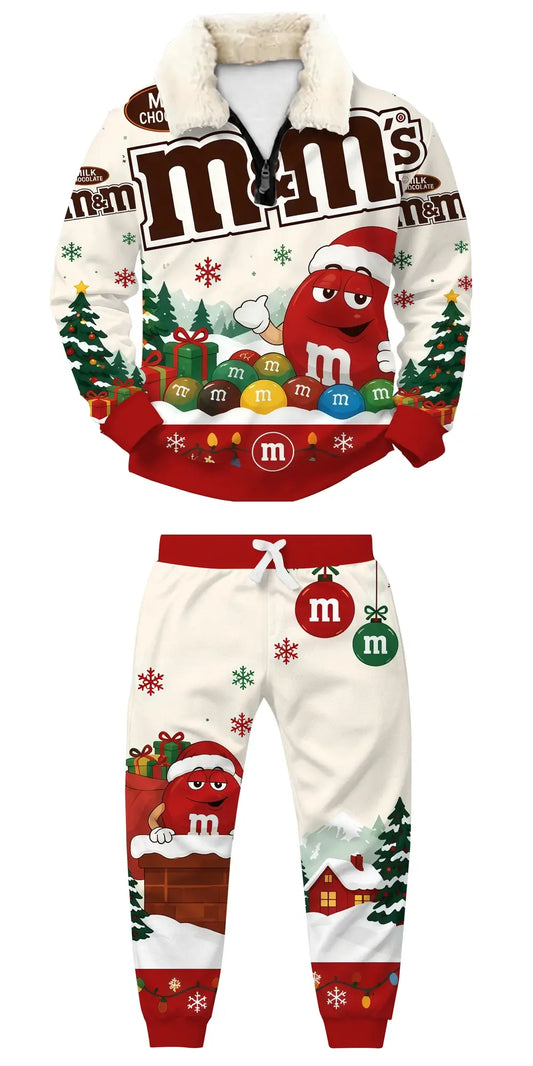 Chocolate Ugly Quarter Zip Sweatshirt & Sweatpant Set