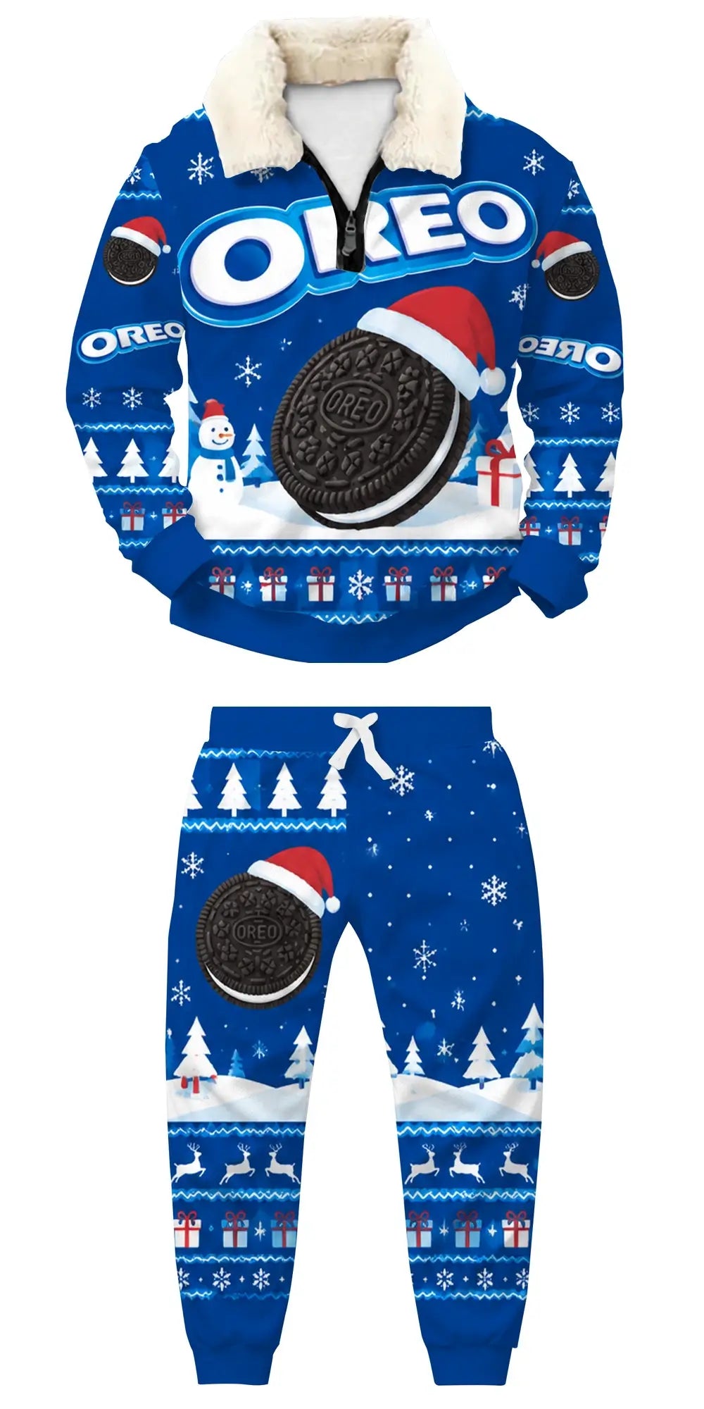 Cookie Winter Ugly Quarter Zip Sweatshirt & Sweatpant Set