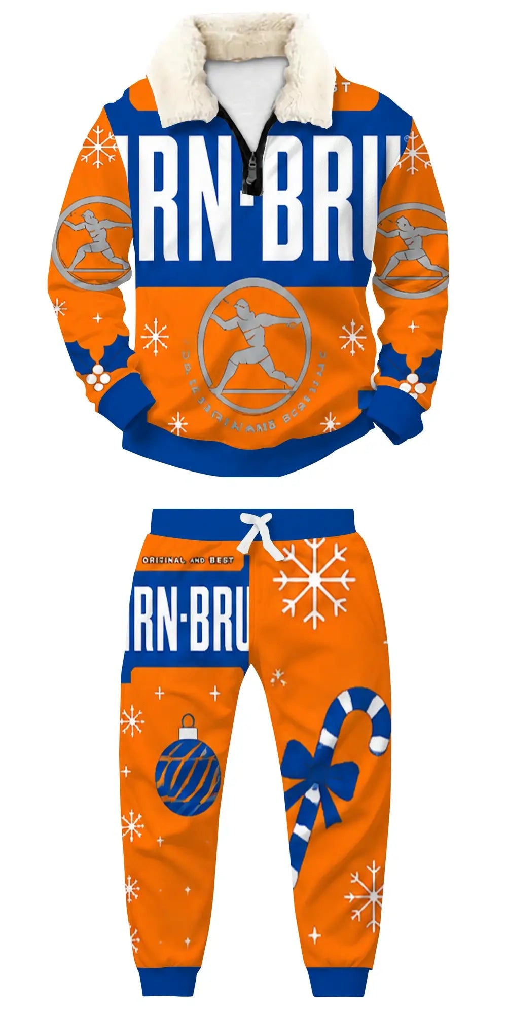 Crazy Party Outfit Ugly Quarter Zip Sweatshirt & Sweatpant Set