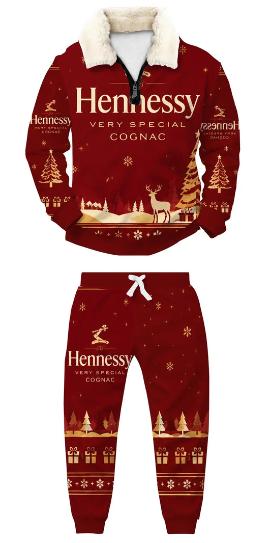 Crimson Spirit Ugly Quarter Zip Sweatshirt & Sweatpant Set