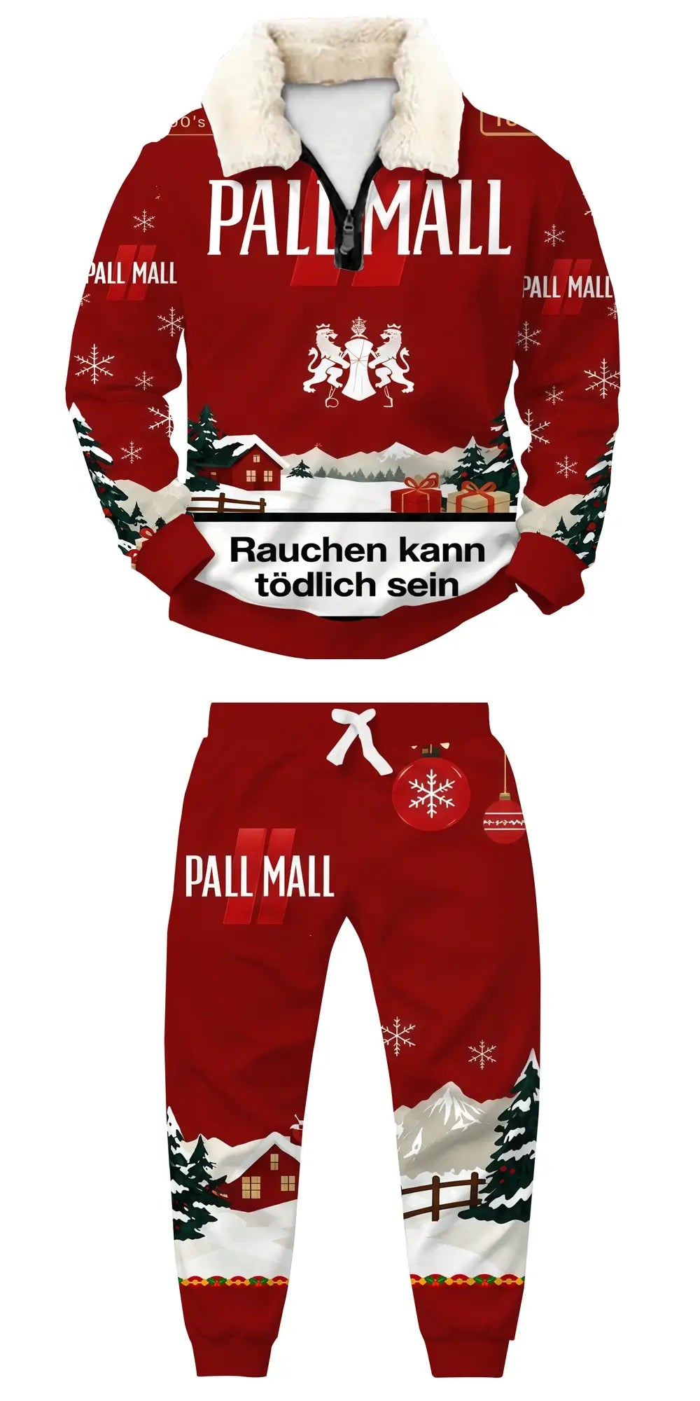 Crimson Ugly Quarter Zip Sweatshirt & Sweatpant Set