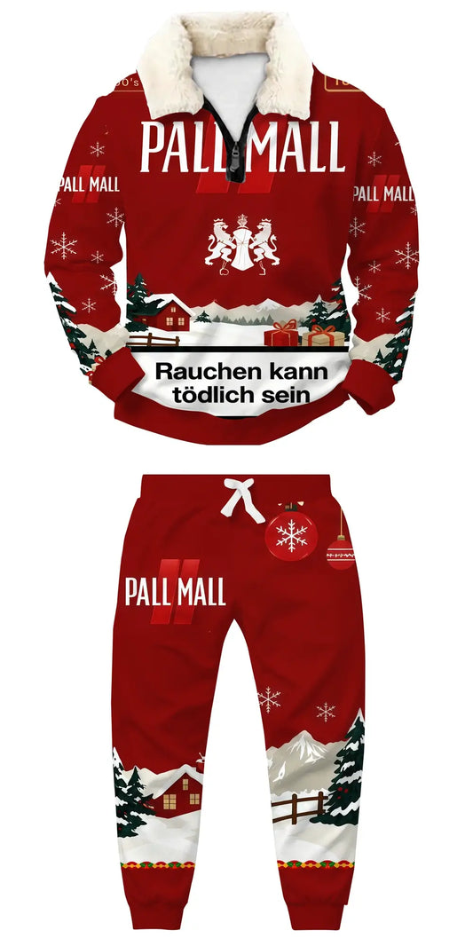 Crimson Ugly Quarter Zip Sweatshirt & Sweatpant Set