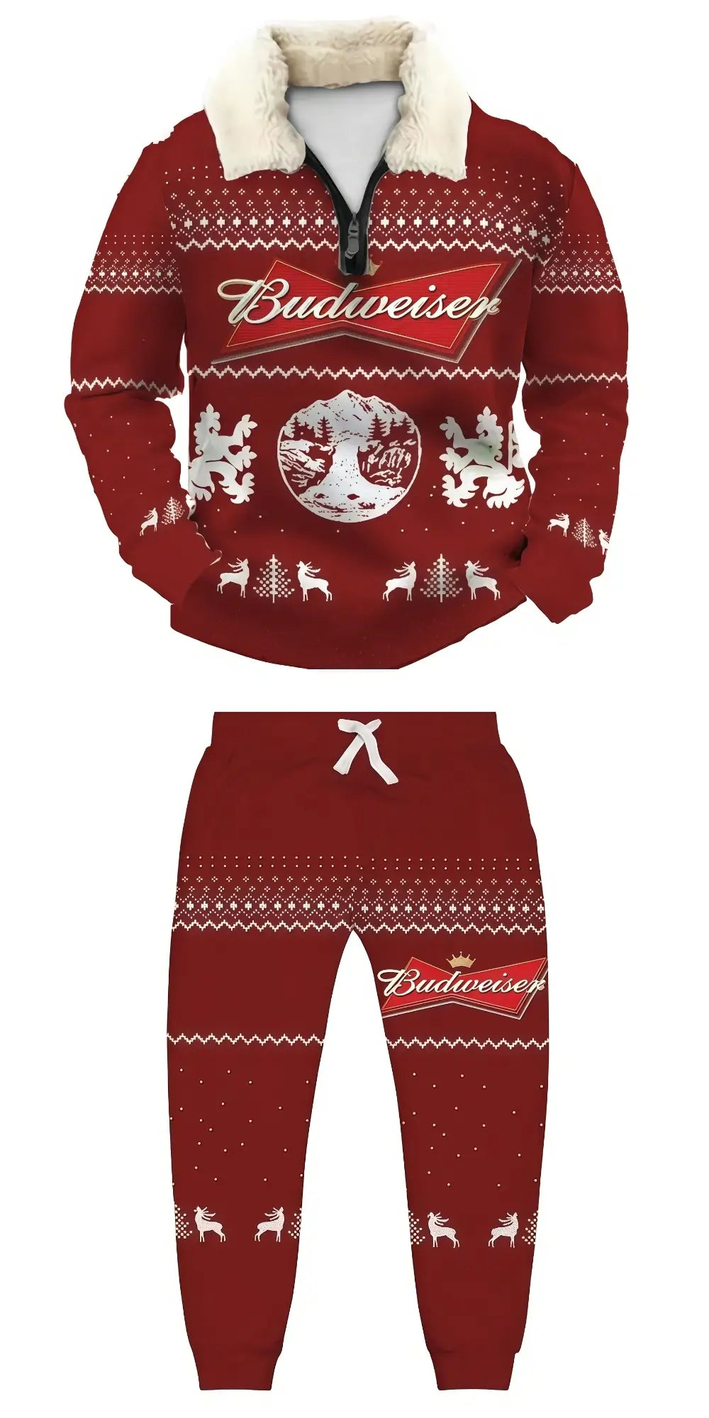 Crimson Ugly Quarter Zip Sweatshirt & Sweatpant Set