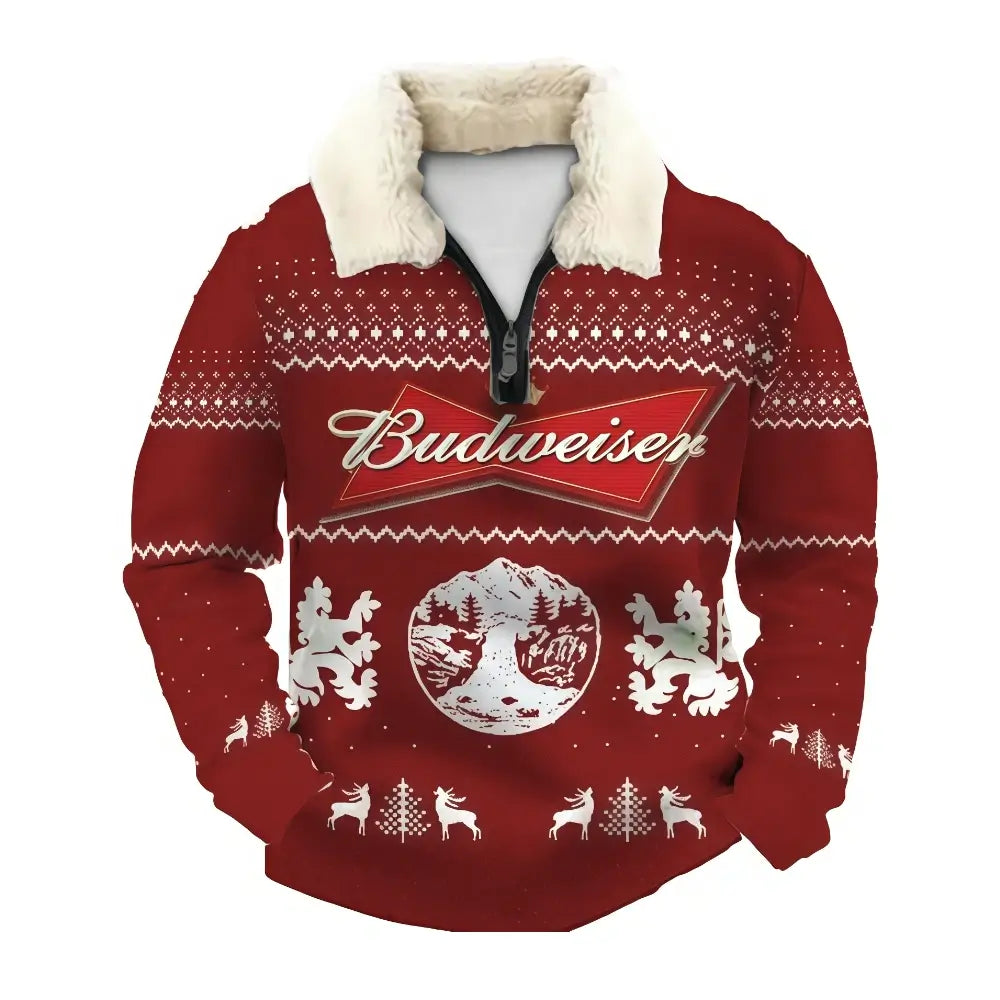 Crimson Ugly Quarter Zip Sweatshirt & Sweatpant Set