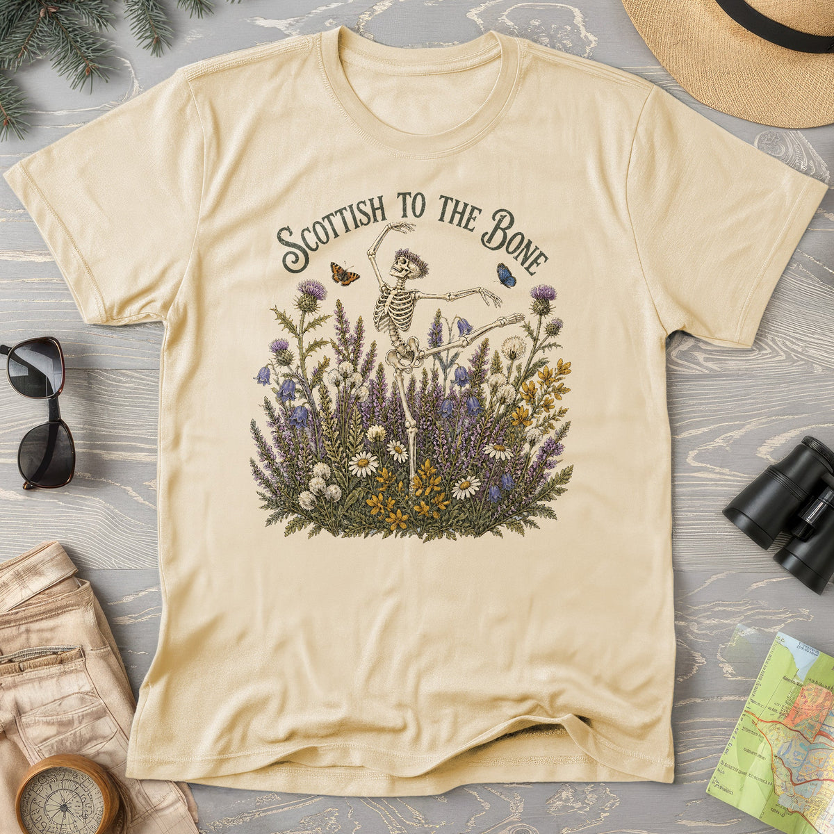 Scottish Floral Bone T-Shirt