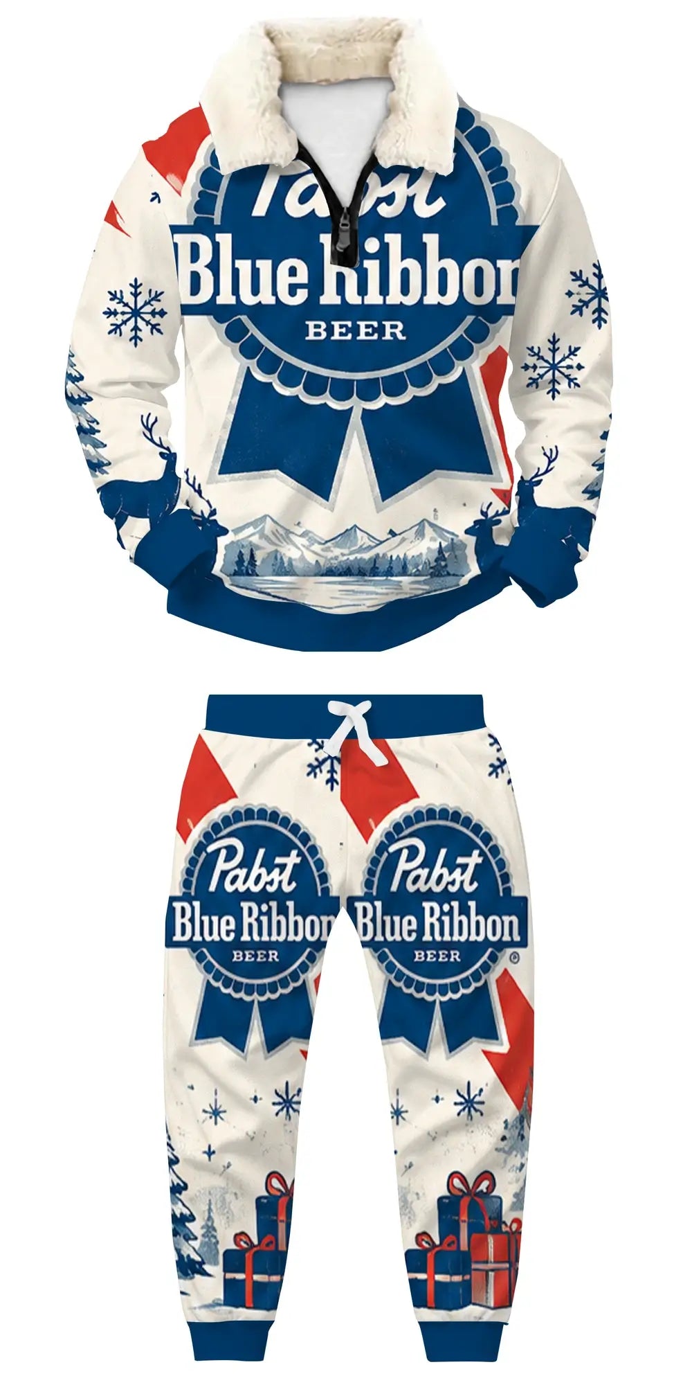 Dumb Happy Moments Ugly Quarter Zip Sweatshirt & Sweatpant Set