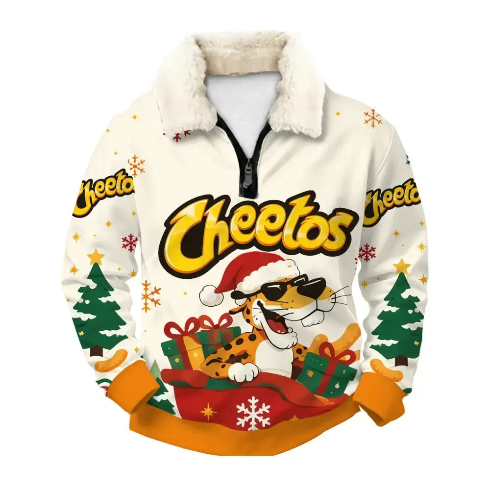 Festive Snacks Ugly Quarter Zip Sweatshirt & Sweatpant Set