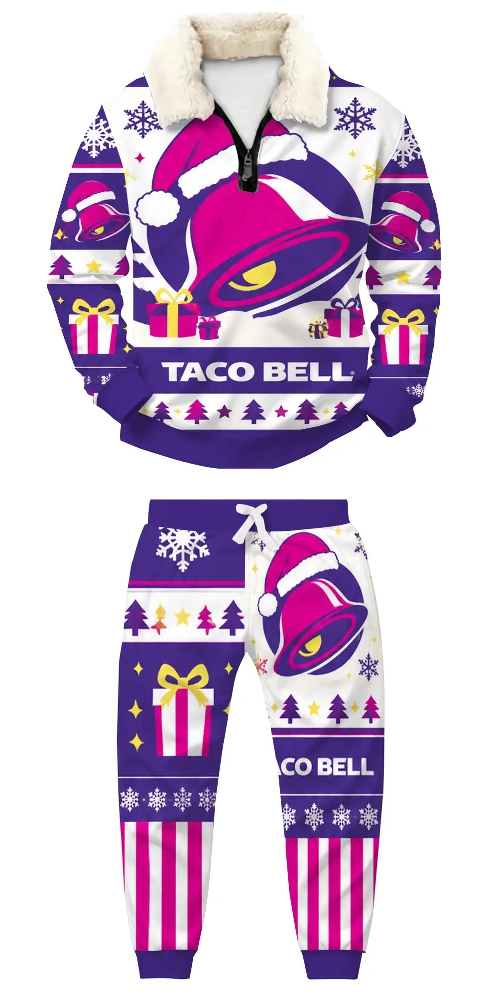Festive Taco Ugly Quarter Zip Sweatshirt & Sweatpant Set
