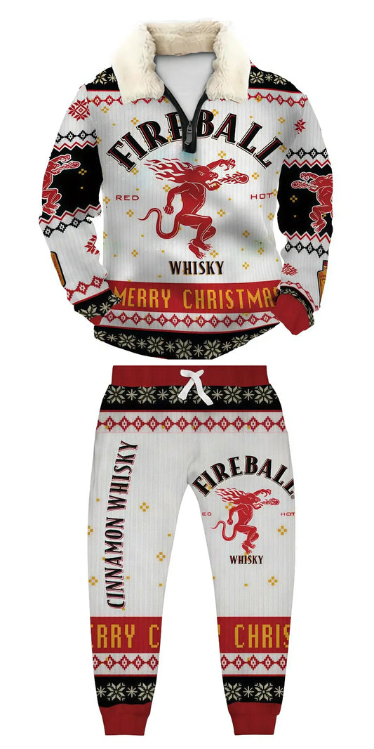 Festive Ugly Quarter Zip Sweatshirt & Sweatpant Set