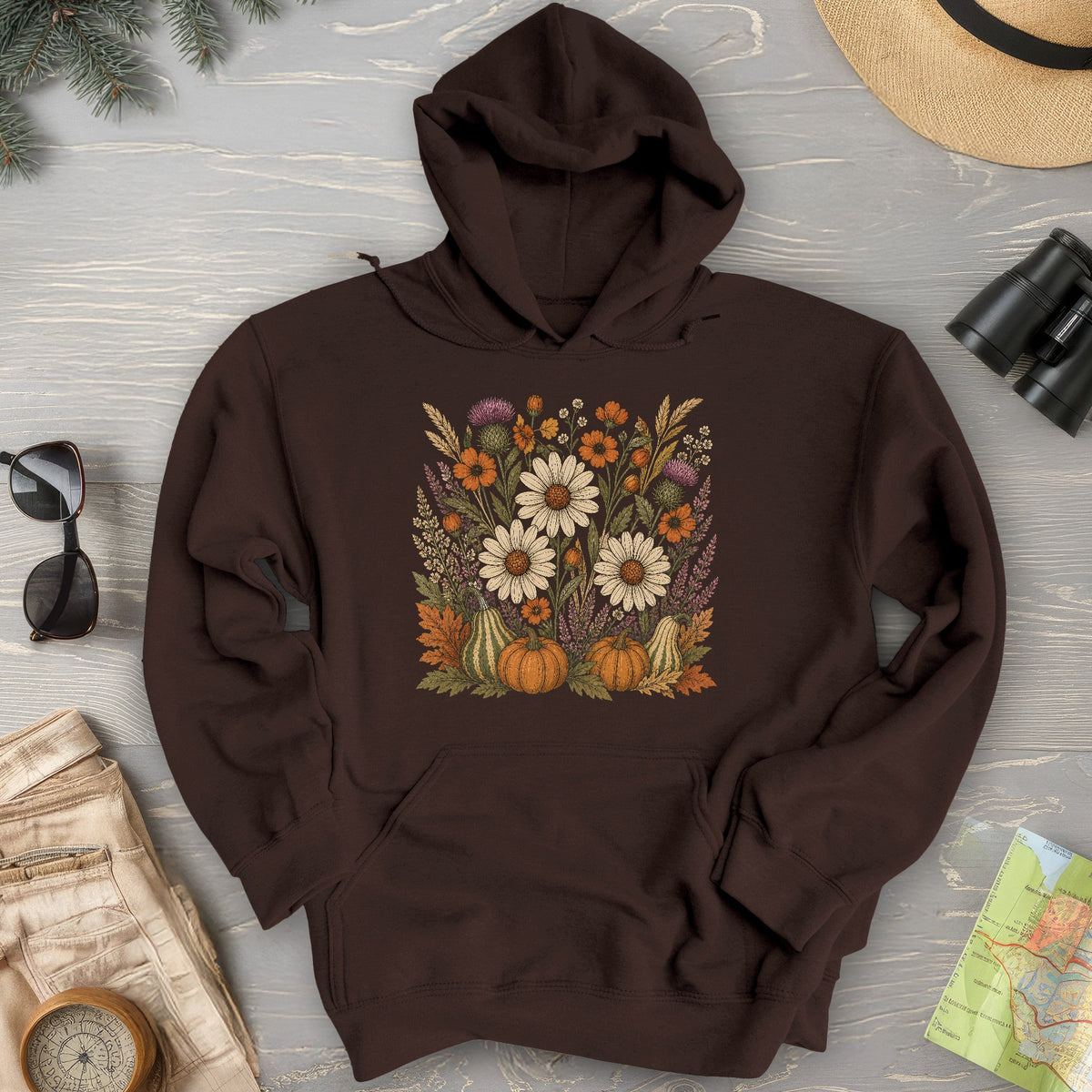 Pumpkin Florals Hoodie