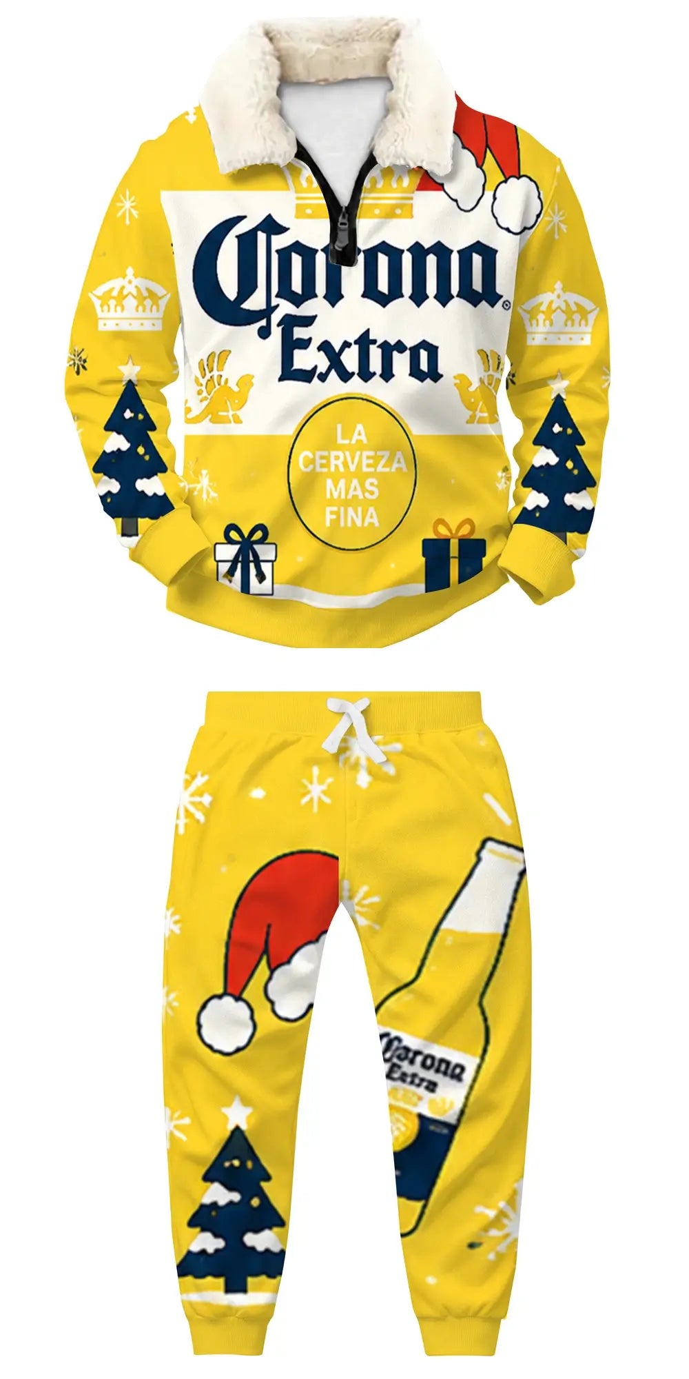 Friends Party Together Ugly Quarter Zip Sweatshirt & Sweatpant Set