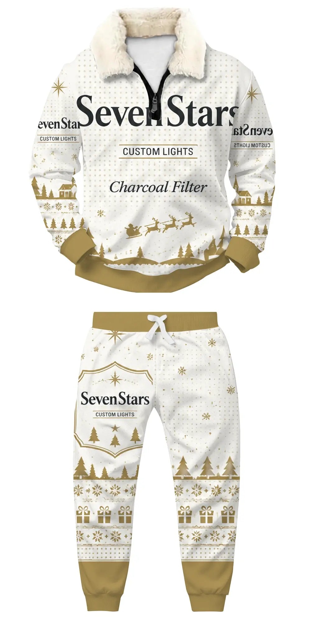 Golden Winter Ugly Quarter Zip Sweatshirt & Sweatpant Set