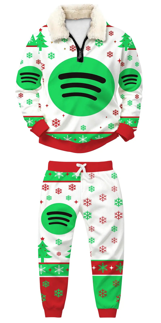 Green Beats Ugly Quarter Zip Sweatshirt & Sweatpant Set