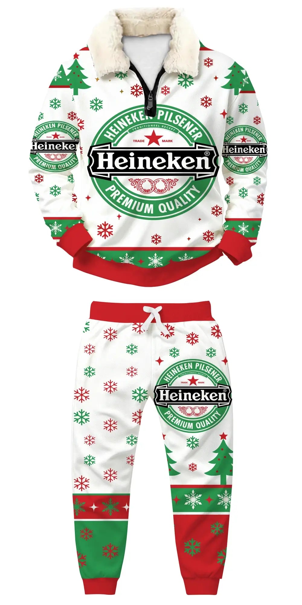 Green Beer Ugly Quarter Zip Sweatshirt & Sweatpant Set